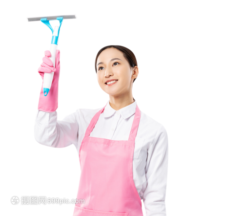 家政服務(wù)女性手提清潔工具